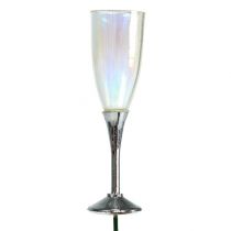 Szilveszteri dekoráció pezsgős üveg dugó ezüst 7,5cm L27cm 12db