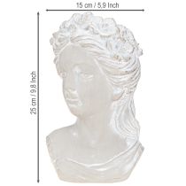 tételeket Szobor női mellszobor öntött kő ültetőgép szürke antik 15×14×25 cm