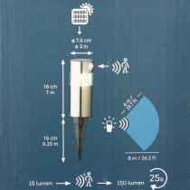 tételeket Napelemes kerti lámpa talajba süllyeszthető karóval és LED világítással, 34 cm