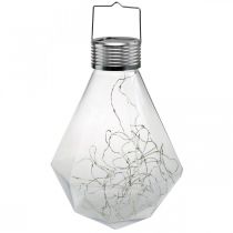 Gyémánt napelemes lámpa Erkély Lámpás LED Kerti Dekoráció Meleg fehér H31cm Ø22cm