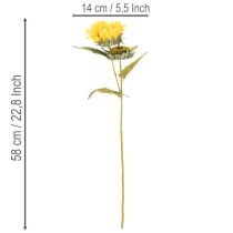 tételeket Műnapraforgó valósághű levelekkel és virágokkal, 58 cm, 3 darab