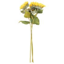 tételeket Műnapraforgó valósághű levelekkel és virágokkal, 58 cm, 3 darab