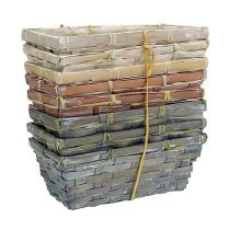 tételeket Chipkosár készlet fehér, szürke, barna 8 db 20cm x 11cm