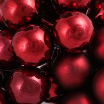 tételeket Tükörbogyók drótüveg golyók Bordeaux mix Ø20mm 140 db