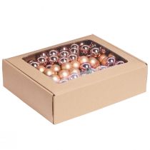 tételeket Tükörbogyók Karácsonyi üveg sárgabarack rózsaszín Ø25mm 140 db