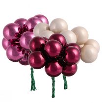 tételeket Tükörbogyók üvegből Berry Pink Beige Ø25mm 140 db