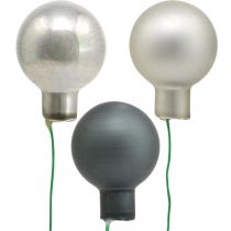 tételeket Mini karácsonyi labdák antracit, ezüst tükörbogyók Ø20mm 140 db