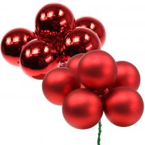 tételeket Tükörbogyó piros keverék Ø40mm 32db