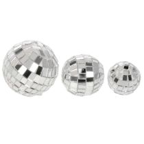 tételeket Dekoratív tükörgömbök, parti dekorációs elem, ezüst, 2-4cm, 50 darab