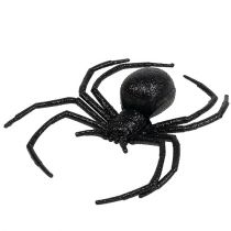 Pók fekete 16cm csillámmal