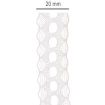 tételeket Dekoratív szalag csipkével, pamut, finom szegéllyel, tekercsben, 25 mm széles, 10 m hosszú
