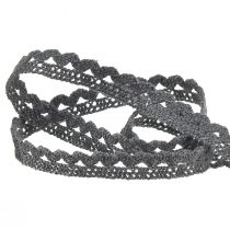 tételeket Dekoratív szalag szürke sötét dekor szalag ékszer szalag W9mm L20m