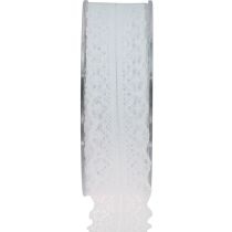 tételeket Csipke szalag ajándék szalag fehér dekoratív szalag csipke 28mm 20m