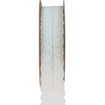 Csipke szalag szívek dekoratív szalag csipke fehér 25mm 15m