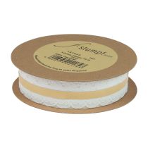 tételeket Csipke szalag szívek dekoratív szalag csipke fehér 25mm 15m