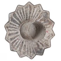 tételeket Kúpos gyertyatartó antik szürke ragasztáshoz 7×8,5cm 4db