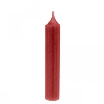 Kúpos gyertya piros színű gyertyák rubinvörös 120mm / Ø21mm 6db