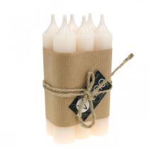 tételeket Pálcás gyertya fehér krém gyertya dekoráció 120mm/Ø21mm 6 db