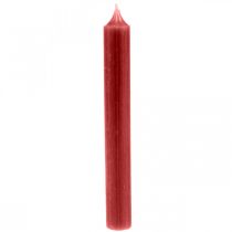 Kúpos gyertya piros színű gyertyák rubinvörös 180mm / Ø21mm 6db