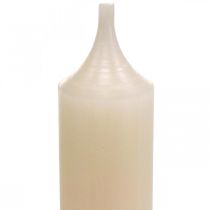 tételeket Fehér Krémszínű Kúpos Gyertya, Viaszgyertyák, 180mm/Ø21mm, 6 Darab
