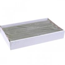 tételeket Egyszínű gyertyák olívazöld pálcás gyertyák 34×240mm 4 db