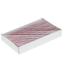 tételeket Kúpos gyertyák egyszínű régi rózsaszín 34mm x 240mm 4 db