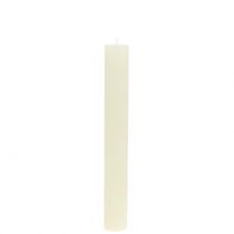 tételeket Egyszínű krémszínű kúpos gyertyák, 34 mm x 240 mm, 4 darab