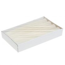 tételeket Egyszínű krémszínű kúpos gyertyák, 34 mm x 240 mm, 4 darab