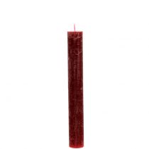 tételeket Kúpos gyertyák egyszínű sötétvörös 34mm x 240mm 4 db