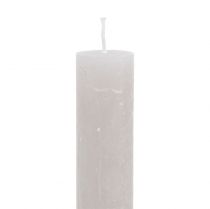 tételeket Kúpos gyertyák egyszínű szürke 34mm x 240mm 4 db