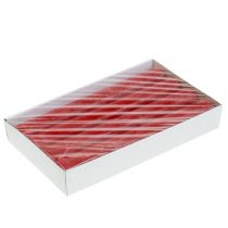 tételeket Egyszínű piros kúpos gyertyák, 34 mm x 240 mm, 4 darab