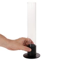 tételeket Kúpos gyertyatartó üveghengerrel. Egyszerű és időtlen. 31 cm
