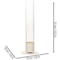 tételeket Modern kúpos gyertyatartó üveghengerrel és talppal, 31 cm