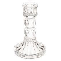 tételeket Átlátszó gyertyatartó, klasszikus dizájn, asztaldísz, 12 cm, 2 darab
