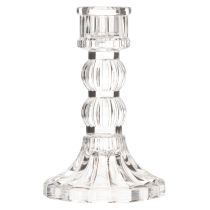 tételeket Átlátszó gyertyatartó, klasszikus dizájn, asztaldísz, 12 cm, 2 darab