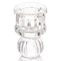 tételeket Átlátszó gyertyatartó, klasszikus dizájn, asztaldísz, 12 cm, 2 darab