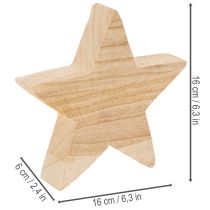 tételeket Rusztikus, csillag alakú fa gyertyatartó kúpos gyertyákhoz, 16 cm