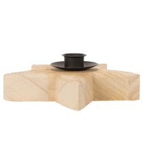 tételeket Rusztikus, csillag alakú fa gyertyatartó kúpos gyertyákhoz, 16 cm