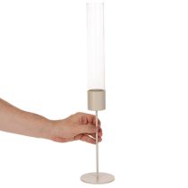 tételeket Üveghengeres gyertyatartó fém talpon 50 cm