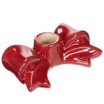 tételeket Piros, masni alakú gyertyatartók 11 cm-es kúpos gyertyákhoz, 2 darab
