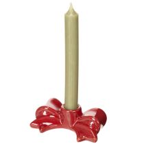 tételeket Piros, masni alakú gyertyatartók 11 cm-es kúpos gyertyákhoz, 2 darab