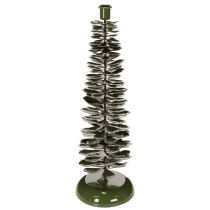 tételeket Karácsonyfa mintás gyertyatartó, zöld fém, 45 cm