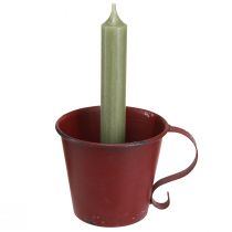 tételeket Kúpos gyertyatartó vintage csésze dekoratív borvörös Ø9,5cm H8cm 3db