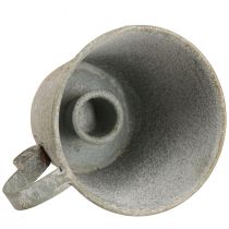 tételeket Kúpos gyertyatartó vintage pohár gyertyatartó fém szürke Ø9,5cm H8cm 3db