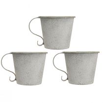 tételeket Kúpos gyertyatartó vintage pohár gyertyatartó fém szürke Ø9,5cm H8cm 3db