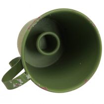 tételeket Pálcás gyertyatartó vintage pohár fém dekoráció zöld Ø9,5cm H8cm 3db