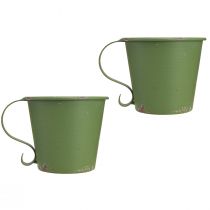 tételeket Pálcás gyertyatartó vintage pohár fém zöld Ø7cm H6cm 2db