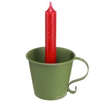 tételeket Pálcás gyertyatartó vintage pohár fém dekoráció zöld Ø9,5cm H8cm 3db