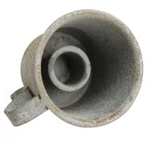 tételeket Kúpos gyertyatartó vintage pohár fémszürke Ø7cm H6cm 2db