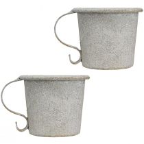 tételeket Kúpos gyertyatartó vintage pohár fémszürke Ø7cm H6cm 2db